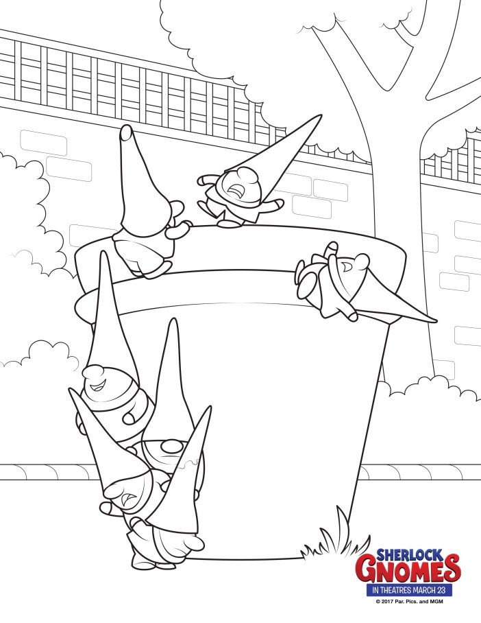 Free printable coloring sheets from Sherlock Gnomes!