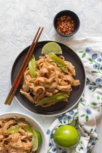 Healthy Instant Pot Thai Peanut Chicken and Noodles