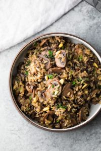 Instant Pot Wild Rice Pilaf with Mushrooms and Pine Nuts