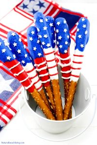 Chocolate Covered Pretzels for 4th of July