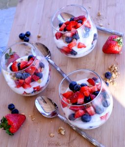 Greek Yogurt, Granola, and Berry Parfait