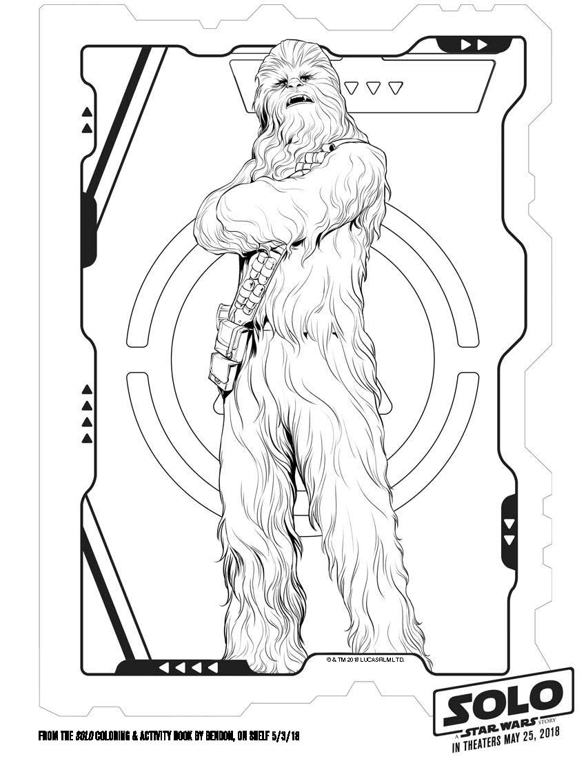 Han Solo Chewbacca coloring page