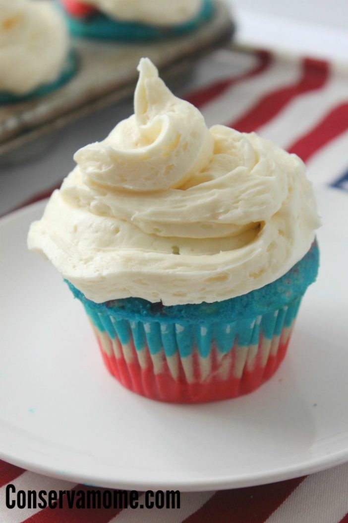 Layered Patriotic Cupcakes