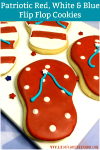 Patriotic Red, White & Blue Flip Flop Cookies