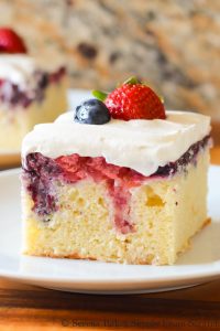 Red White and Blue Patriotic Poke Cake