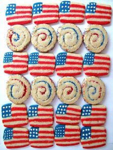 Spiral Sparkler and Flag Cookies