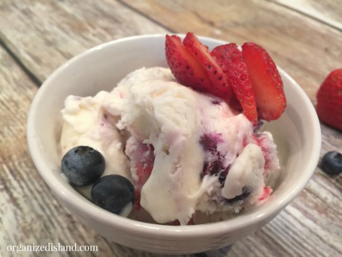 Strawberry and Berry No Churn Ice Cream