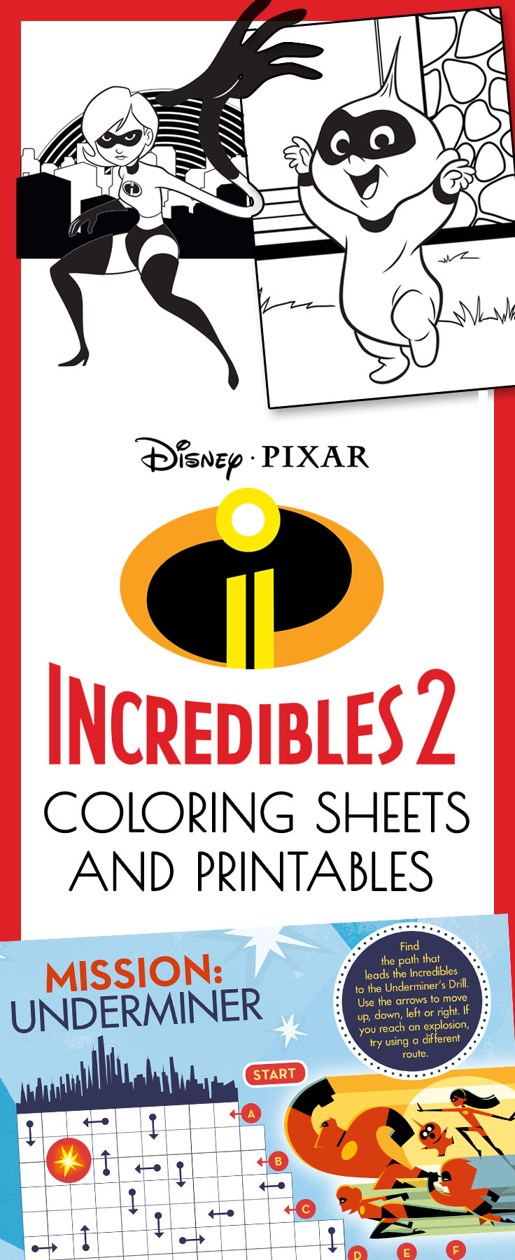 Incredibles 2 coloring sheet