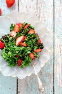 Grilled Kale Salad with Strawberries