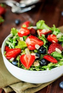 Strawberry, Blueberry & Greens Salad with Honey Vinaigrette
