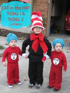 Dr. Seuss Cat in the Hat and Thing 1 and Thing 2 Costumes