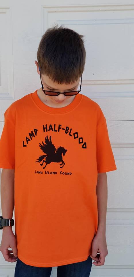 CAMP HALF BLOOD T-SHIRT Long Island Sound orange percy jackson Rick Riordan  KIDS