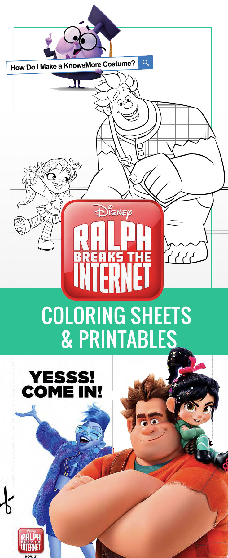 Ralph Breaks The Internet coloring sheets & printables