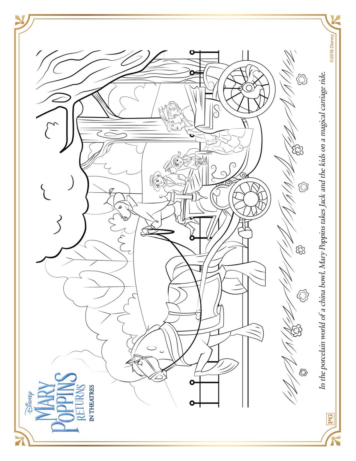 Mary Poppins Returns printable coloring pages and activity sheets.