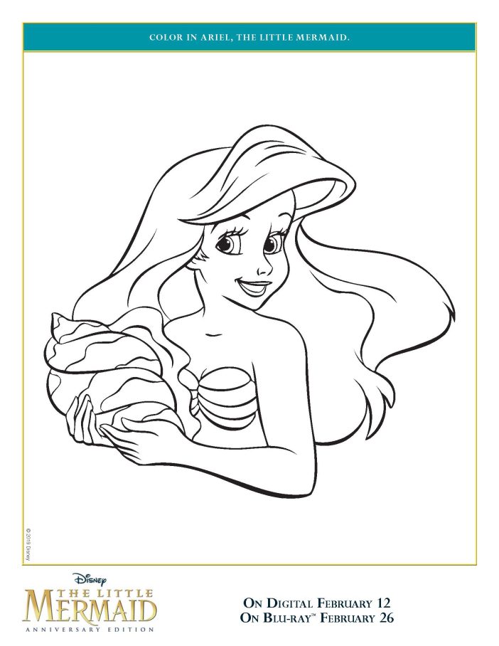 The Little Mermaid printable Ariel coloring page