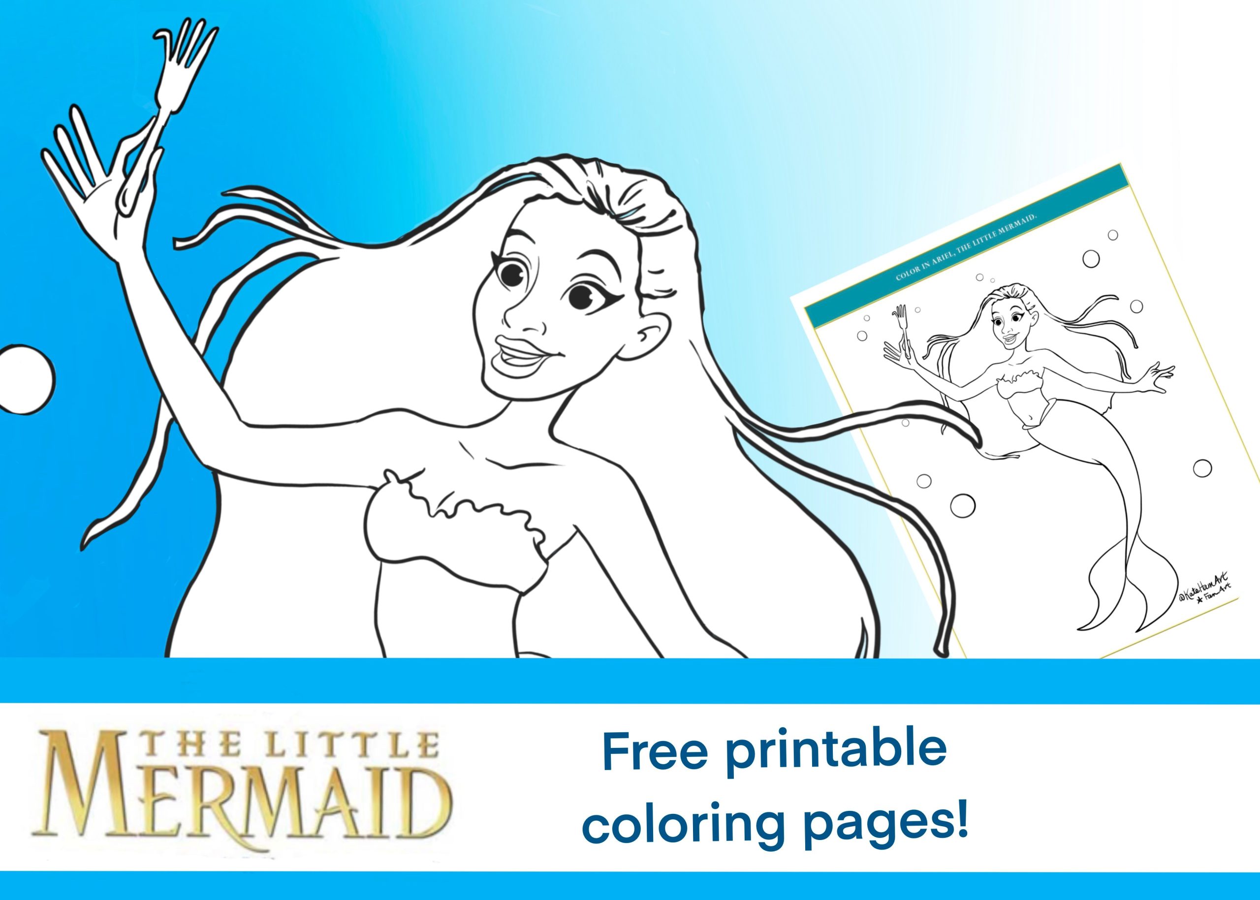 The Little Mermaid Coloring pages Halle Bailey