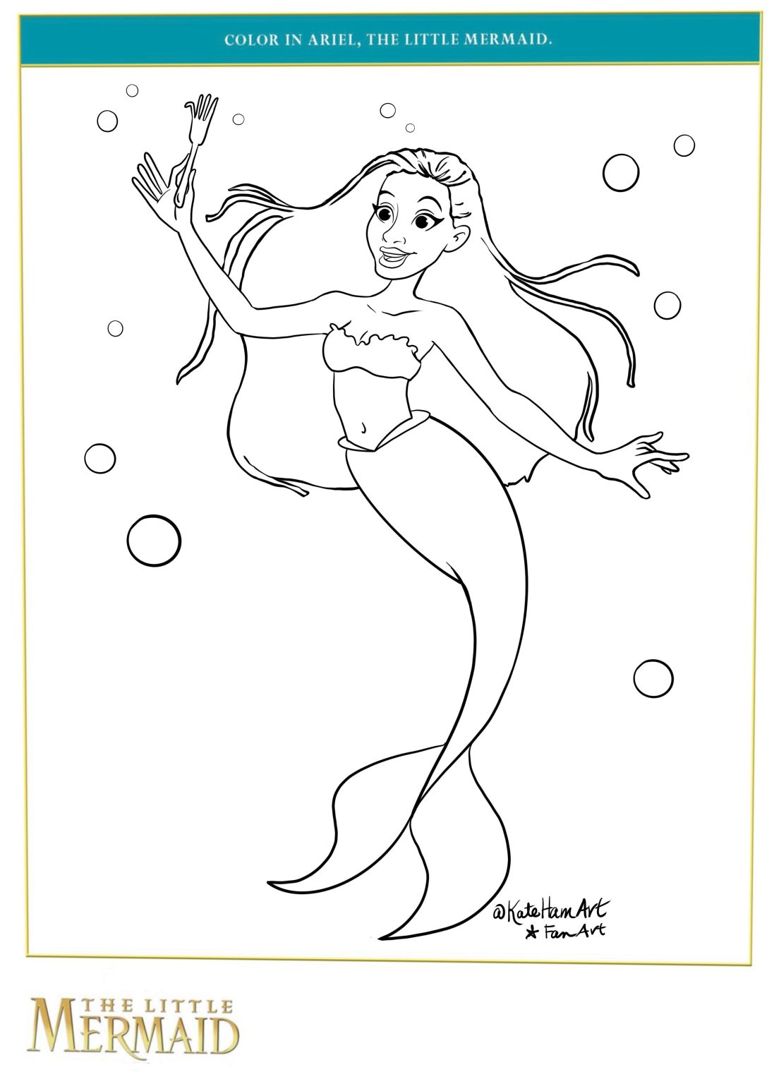 The Little Mermaid Coloring Pages Halle Bailey