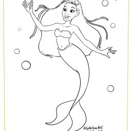 Halle Bailey Coloring Page Black Princess Mermaid activity sheet printable