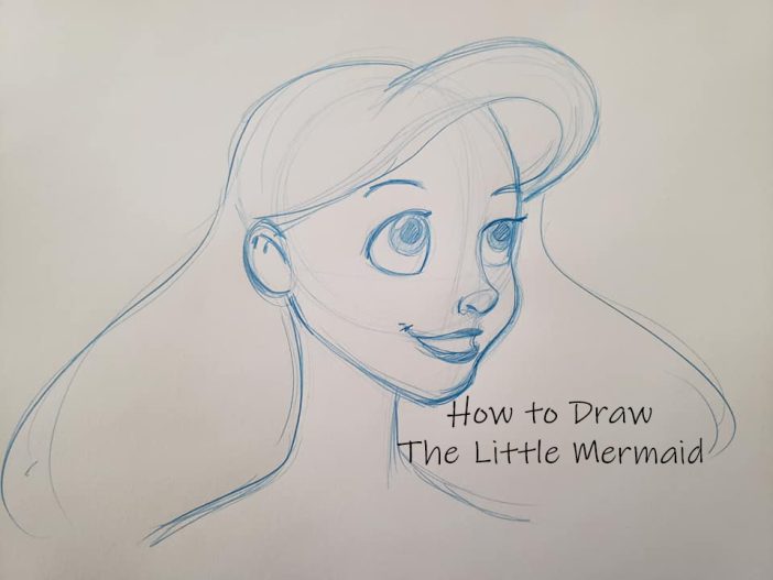 how to draw the little mermaid step by step for kids