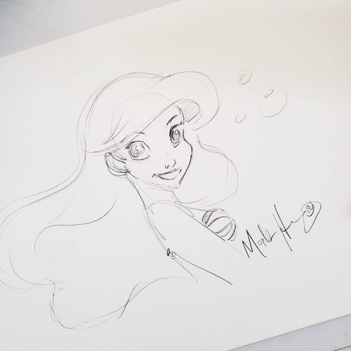 Drawing Guide: How to Draw the Face of Ariel, The Little Mermaid