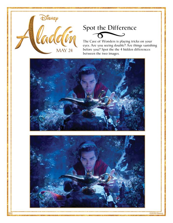 Aladdin Lamp spot the different printable