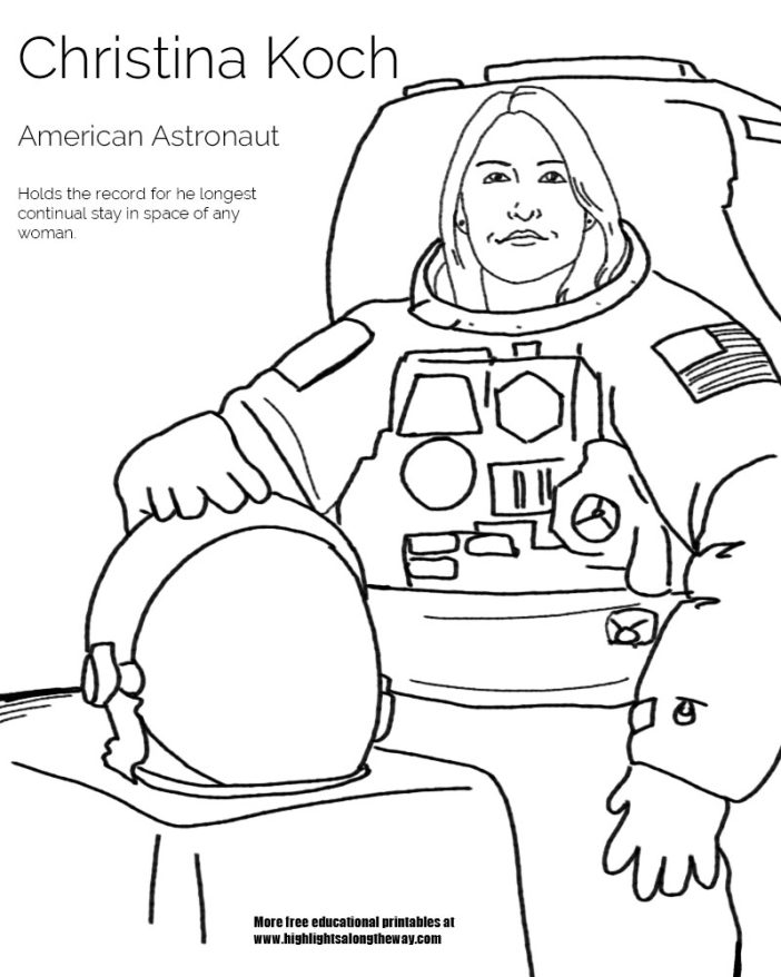 coloring page Christina Koch free high resolution