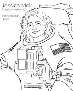 jessica meir printable coloring sheet woman astronaut