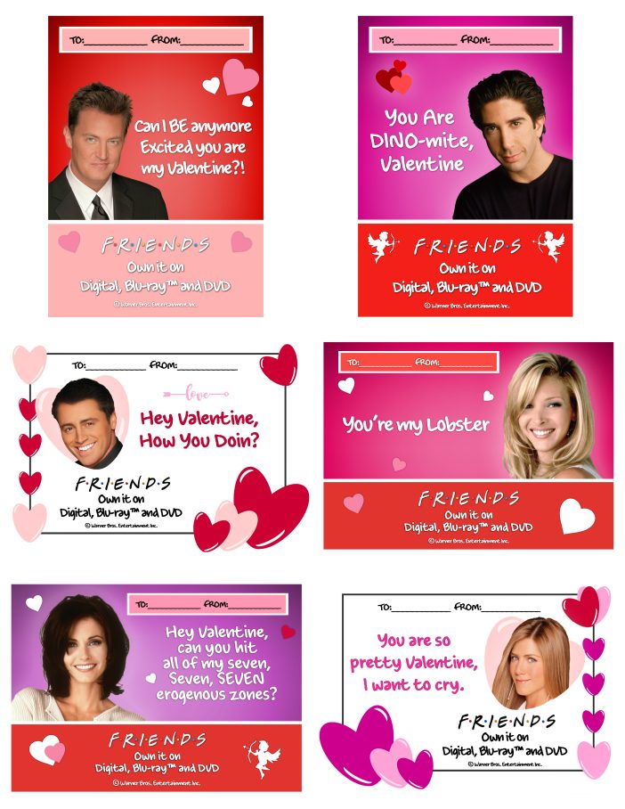Friends tv show printable valentines day cards
