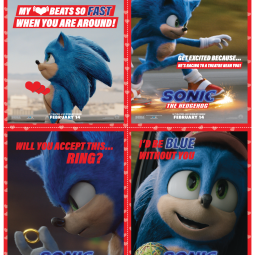 Sonic Valentine's Day printable cards