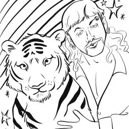 Tiger King Joe Exotic and Tiger coloring sheet by Kate Ham Art
