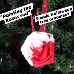 diy easy painting the roses red ornament creepy