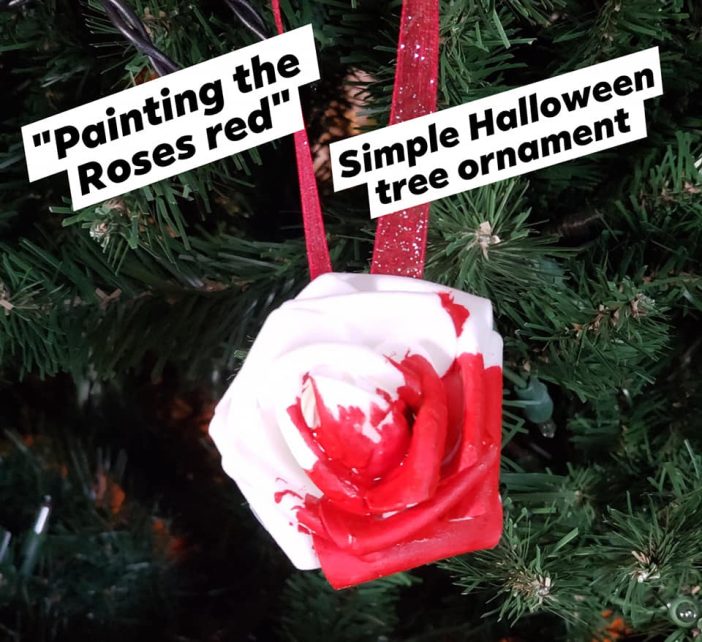 diy easy painting the roses red ornament creepy