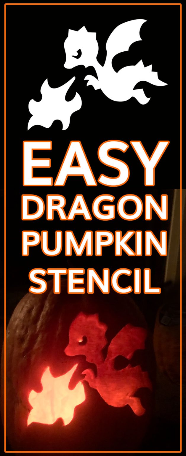 Free Printable Dragon Pumpkin Stencil - Cute and simple!