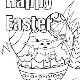 Baby Yoda Easter Egg Coloring Sheet