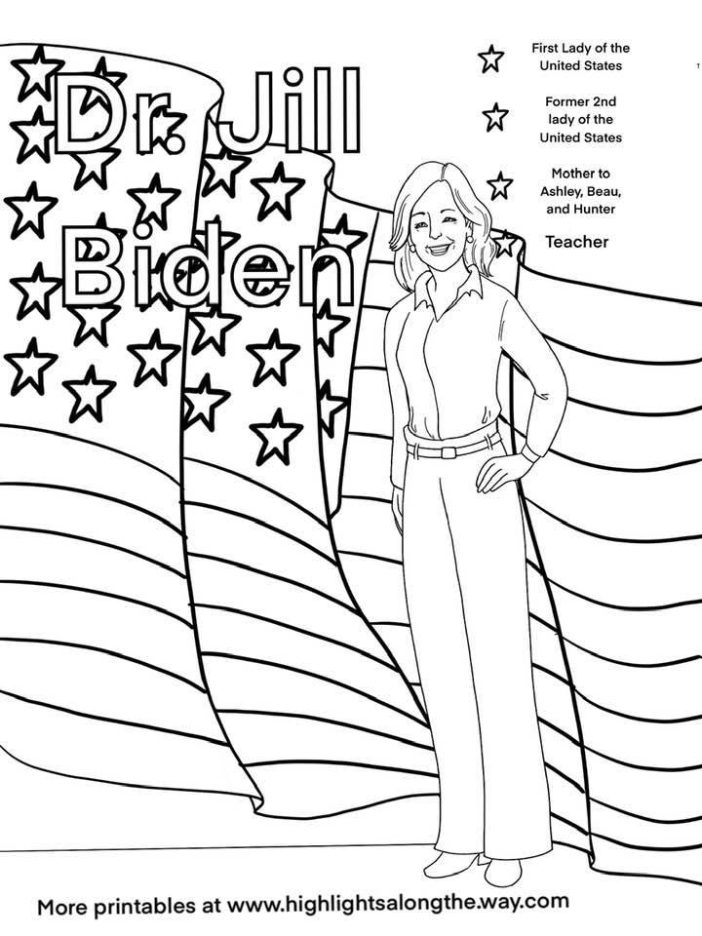 Dr Jill Biden First Lady of the United States Coloring Page