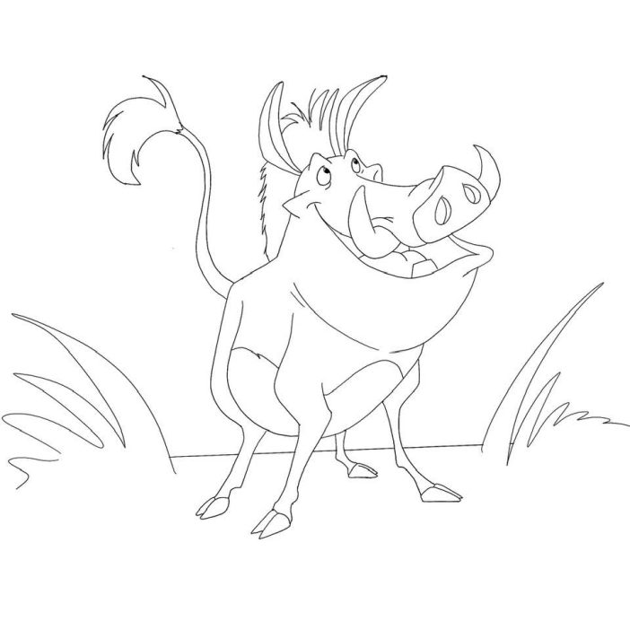 The Lion King's - Pumbaa FREE Printable Coloring Sheet