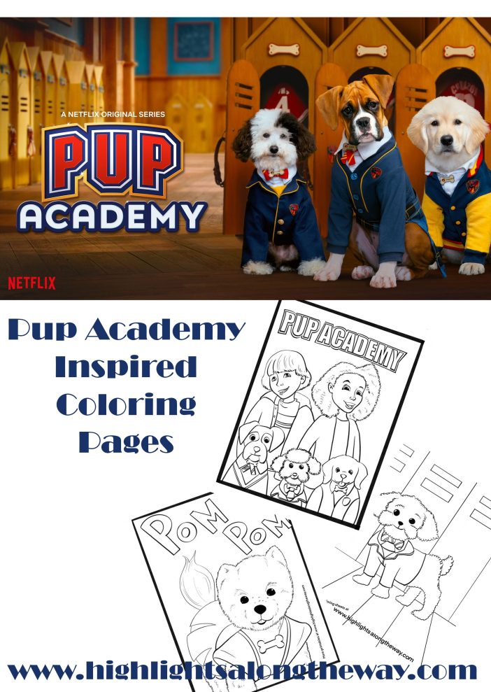 Pup academy coloring pages set printable