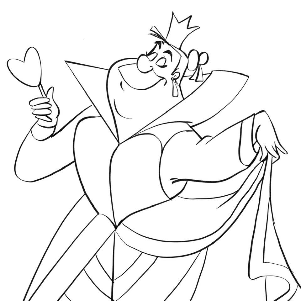 Queen Of Hearts Free Printable Coloring Page Alice In Wonderland