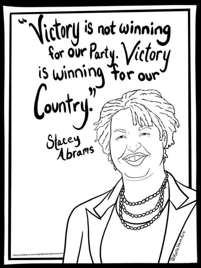 stacey abrams educational coloring sheet printable free
