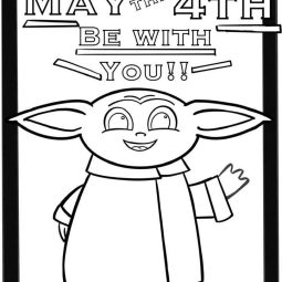 baby yoda may the fourth be with you coloring sheet