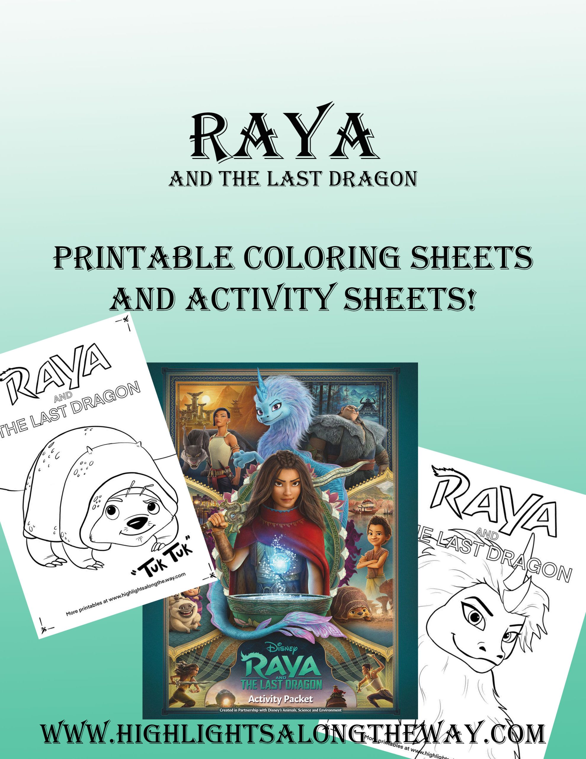 raya and the last dragon printable coloring pages and review
