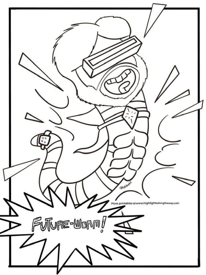 future worm 8 pack abs coloring sheet printable free