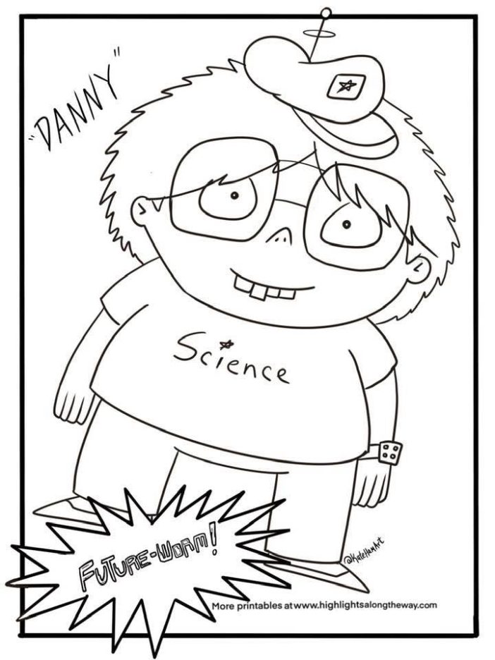Future Worm Danny coloring sheet free printable