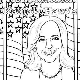 printable coloring page of Kamala Harris Vice President of the United States