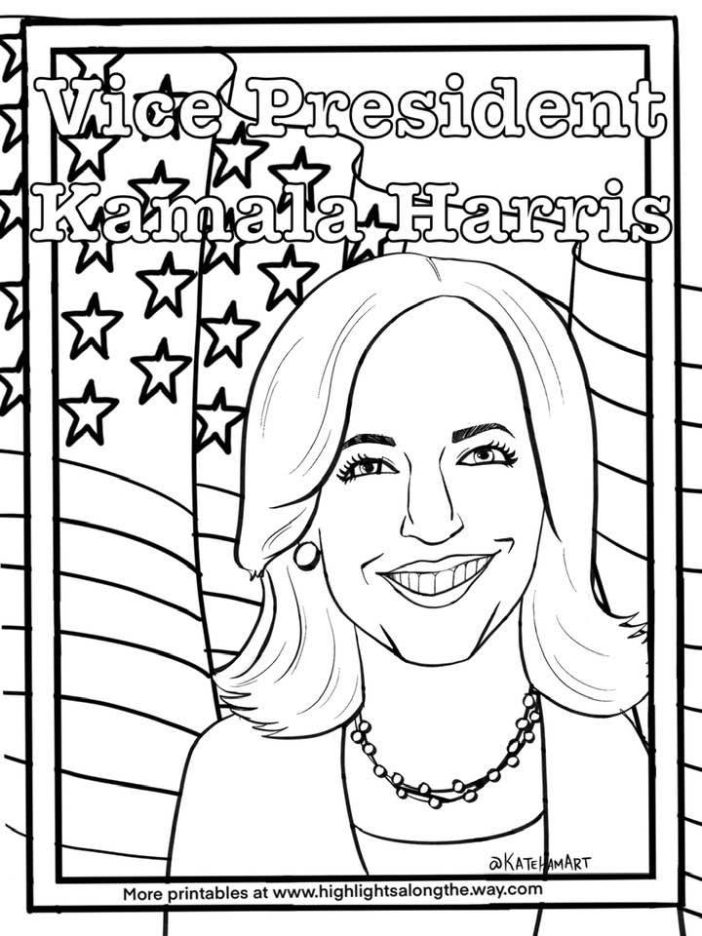 printable coloring page of Kamala Harris Vice President of the United States