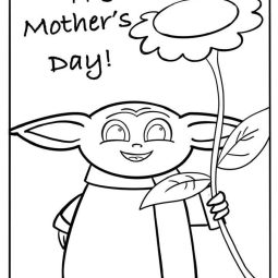 Baby Yoda Mother's Day Card click and print