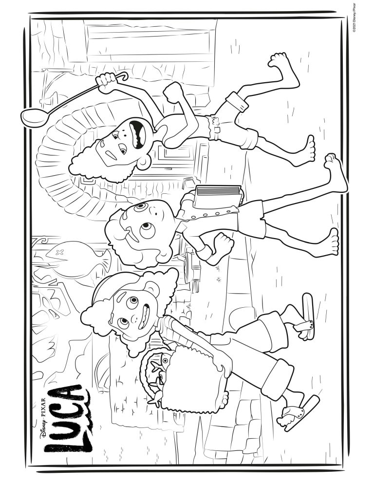 Luca Coloring Sheets - Disney Pixar free printables