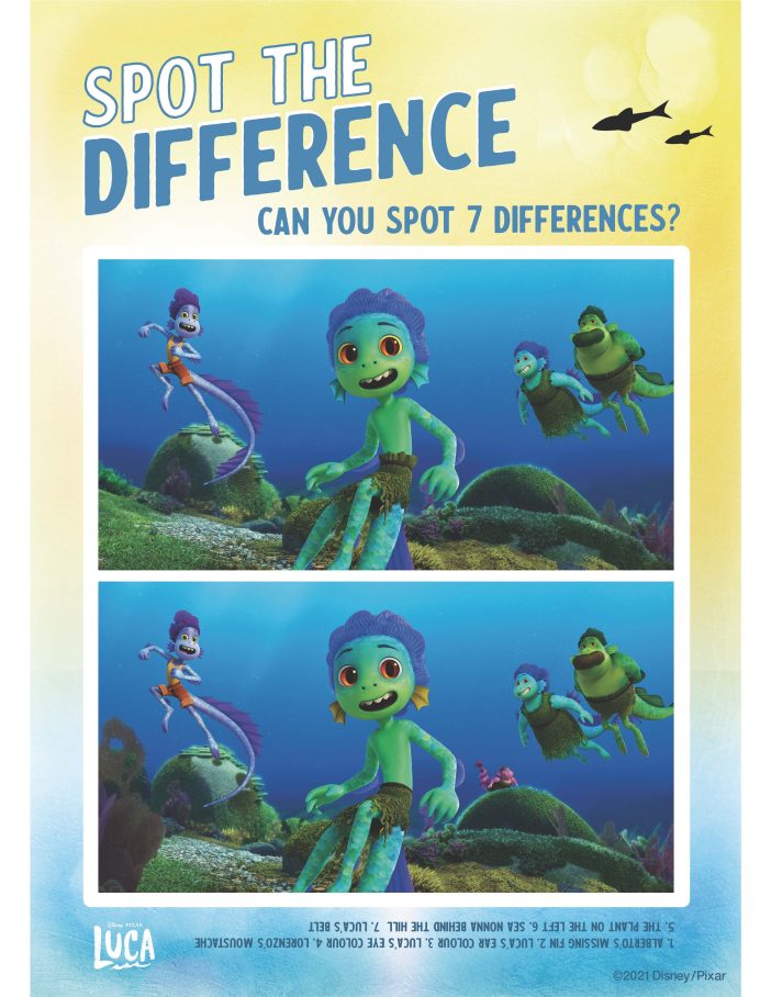 luca spot the difference click and print from home free disney