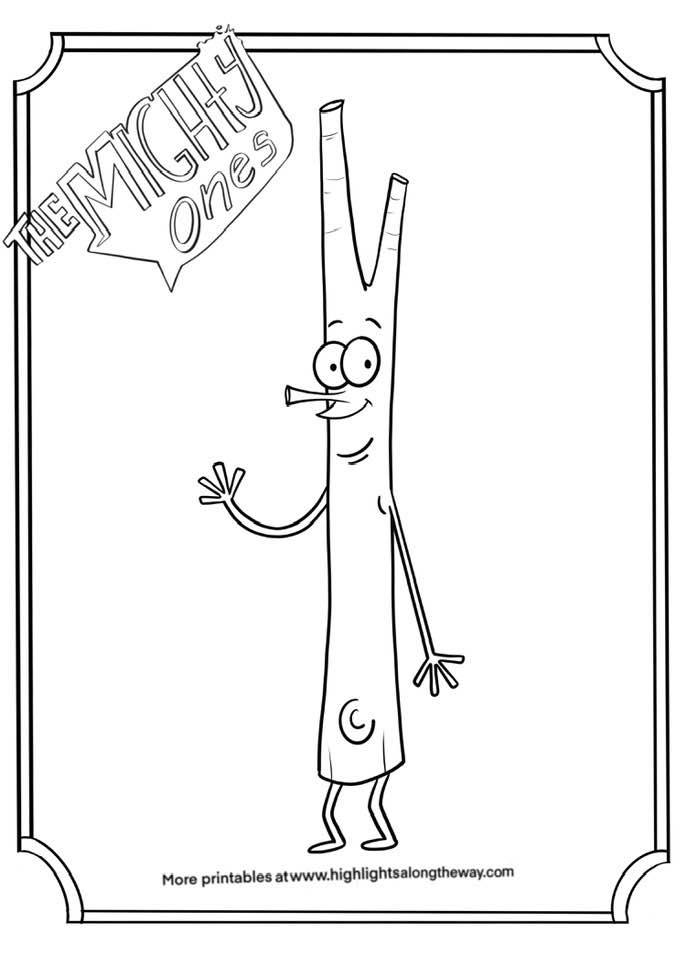 Twig Coloring Sheet page from The Mighty ones cartoon