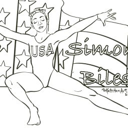Simon Biles Coloring page free instant download and print